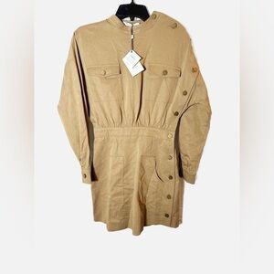 NWT By Egreis Tan Button Up Dress